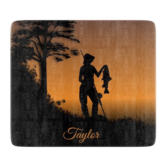 Fisher Woman at Dusk Personal Cutting Board (Front)