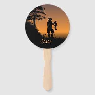 Fisher Woman at Dusk Personal Hand Fan