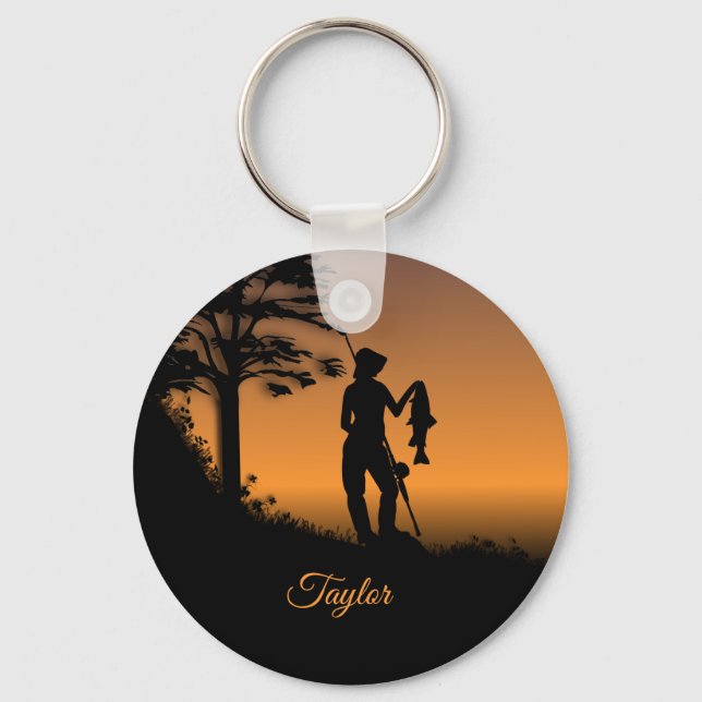 Fisher Woman at Dusk Personal Key Ring (Front)