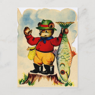 Fisherbear with his Catch of the Day Postcard