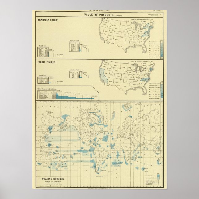Fisheries and whaling grounds poster (Front)