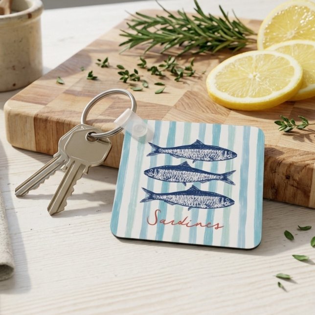 Fisherman Aesthetic Sardines Stripes Key Ring (Creator Uploaded)