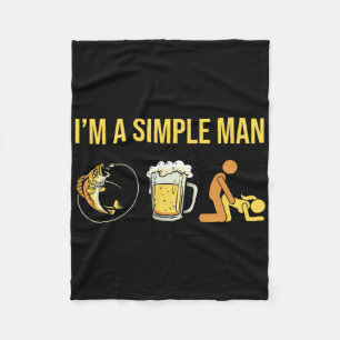 Fisherman - Angler Angling Fishing Im A Simple Man Fleece Blanket