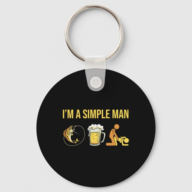 Fisherman - Angler Angling Fishing Im A Simple Man Key Ring (Front)