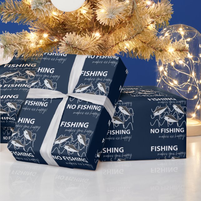 Fisherman Angler Birthday Fishing Wrapping Paper (Holidays)