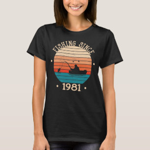 Fisherman Angler born 1981 Birthday Gift T-Shirt