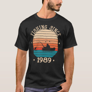 Fisherman Angler born 1989 Birthday Gift T-Shirt