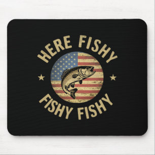 Fisherman Angler Patriot Alpha American Flag Fishi Mouse Pad