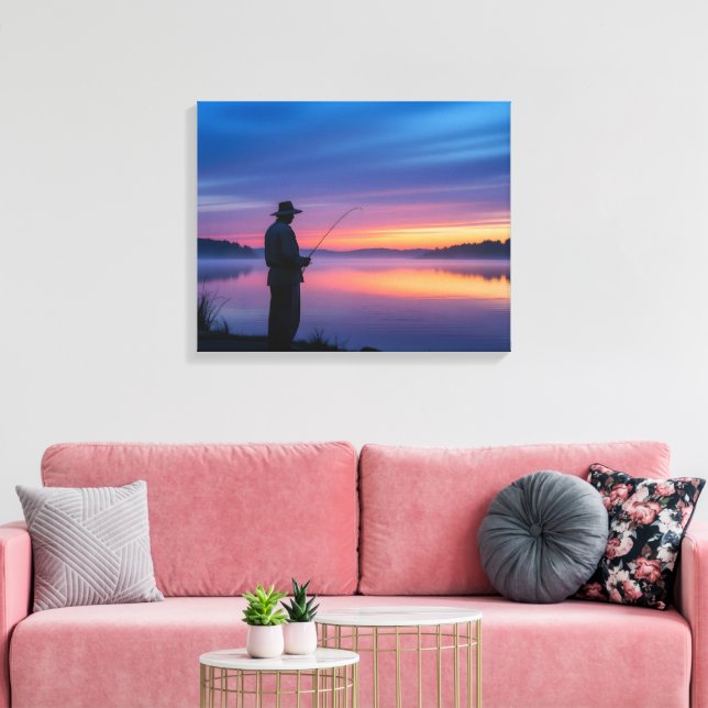 Fisherman at Sunset Canvas Print (Insitu(LivingRoom))