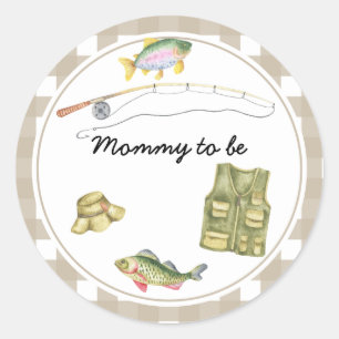 Fisherman Baby Shower - Mummy to be Classic Round Sticker