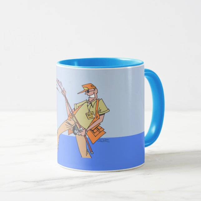 Fisherman blue left hand combo mug (Front Right)