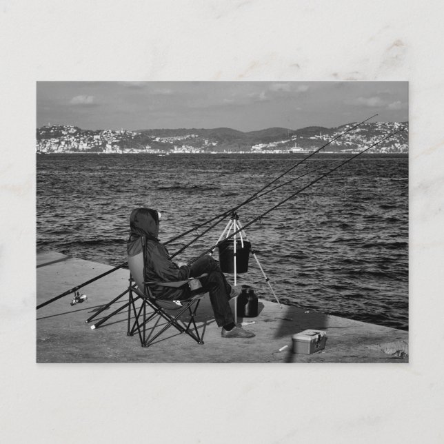 Fisherman by Bosphorus in Istanbul Postcard (Front)