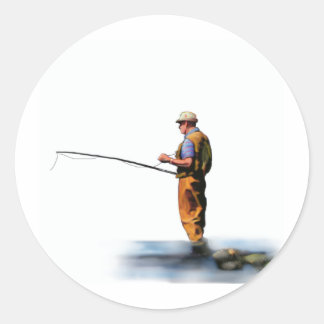 fisherman classic round sticker