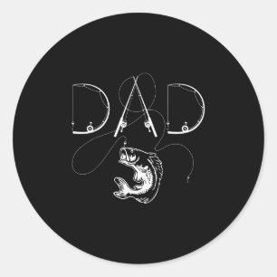 Fisherman Dad Fishing Enthusiast Fish Lover Daddy  Classic Round Sticker