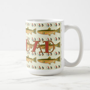 Fisherman Dad Trout Pattern Coffee Mug