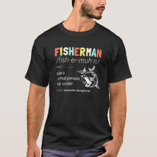 Fisherman Definition Fishing Dad Vintage Retro Quo T-Shirt