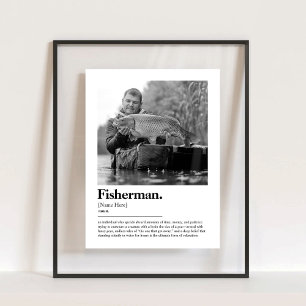 Fisherman Dictionary Definition with Custom Photo Acrylic Sign