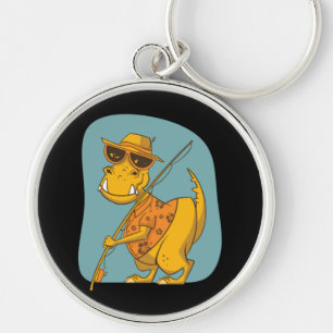 Fisherman Dinosaur  Key Ring