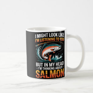 Fisherman Fish Angler Thinking About Salmon Fishin Coffee Mug