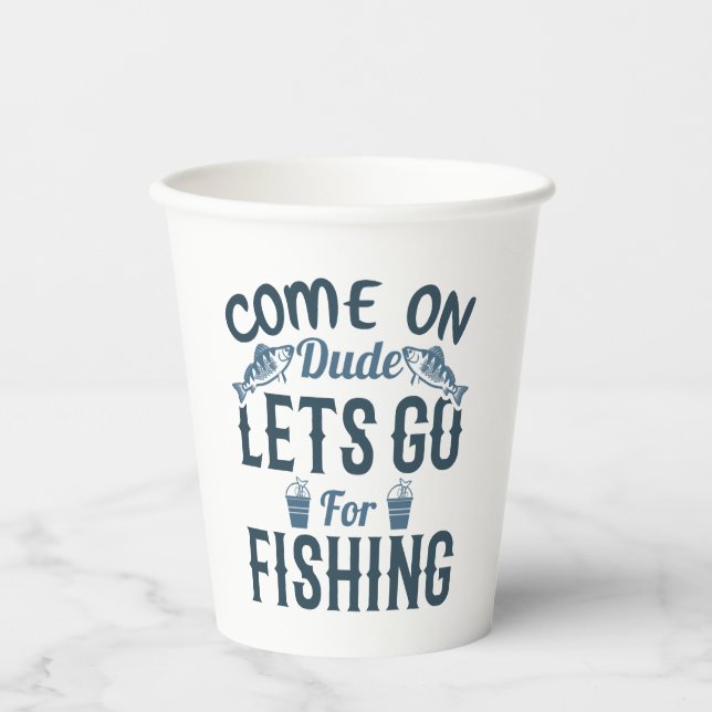 Fisherman fishing fresh fish paper cups (Front)