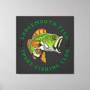 Fisherman Fishing Large Mouth Bass Canvas Print