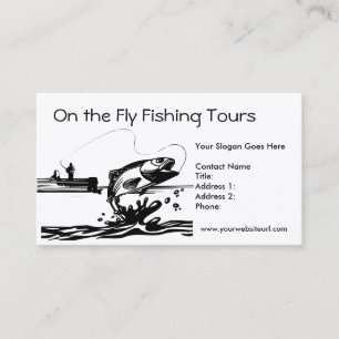 Fisherman Fishing on Lake Business Card Template