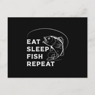 Fisherman Fishing Repeat Fishing Rod Funny Gift Postcard
