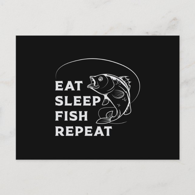 Fisherman Fishing Repeat Fishing Rod Funny Gift Postcard (Front)