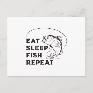 Fisherman Fishing Repeat Fishing Rod Gift Idea Postcard