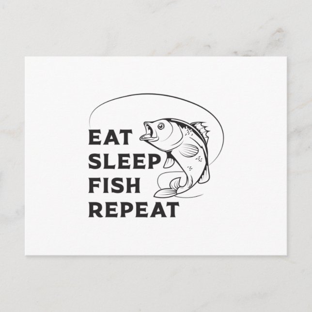 Fisherman Fishing Repeat Fishing Rod Gift Idea Postcard (Front)