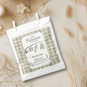Fisherman Gingham Clothesline Fishing Baby Shower Favour Bags
