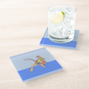 Fisherman glass coaster