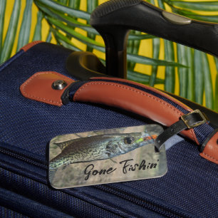 Fisherman Gone Fishin For Crappie Sportsman Luggage Tag