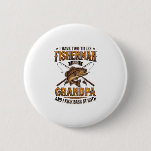 Fisherman Grandpa Vintage Engraving Fishing Shirt_ 6 Cm Round Badge