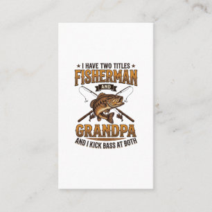 Fisherman Grandpa Vintage Engraving Fishing Shirt_ Business Card