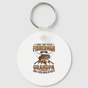Fisherman Grandpa Vintage Engraving Fishing Shirt_ Key Ring