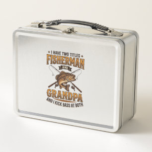Fisherman Grandpa Vintage Engraving Fishing Shirt_ Metal Lunch Box