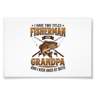 Fisherman Grandpa Vintage Engraving Fishing Shirt_ Photo Print