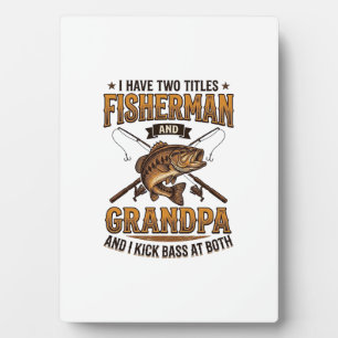 Fisherman Grandpa Vintage Engraving Fishing Shirt_ Plaque