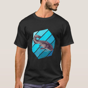 Fisherman Hexa Catfishing Catfish Angler Retro Cat T-Shirt