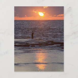 Fisherman in Byblos at sunset, Lebanon Postcard