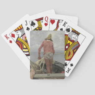 Fisherman in His Boat (by Vincenzo Caprile) Playing Cards