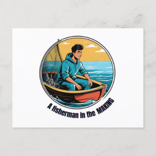 Fisherman in the making postcard