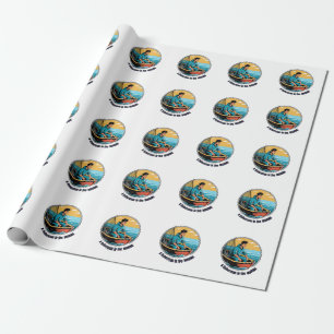 Fisherman in the making wrapping paper