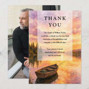 Fisherman Lake Celebration of Life Funeral Photo Thank You Card