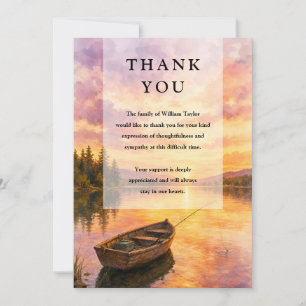 Fisherman Lake Elegant Celebration of Life Funeral Thank You Card