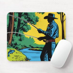 Fisherman on Riverbank  Mouse Pad
