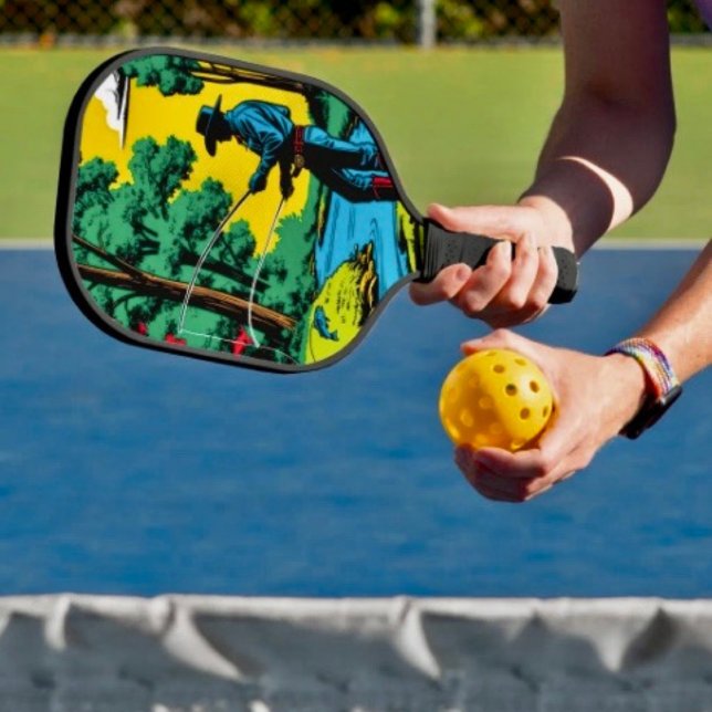Fisherman on Riverbank  Pickleball Paddle (Fisherman on Riverbank Pickleball Paddle Hand wrapped grip honeycomb core. 8 oz weight. )