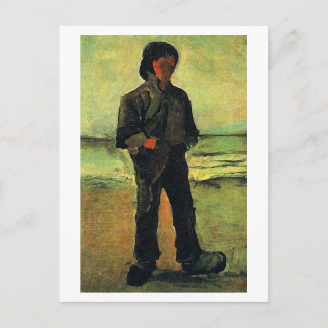 Fisherman on the Beach, Vincent van Gogh Postcard (Front)