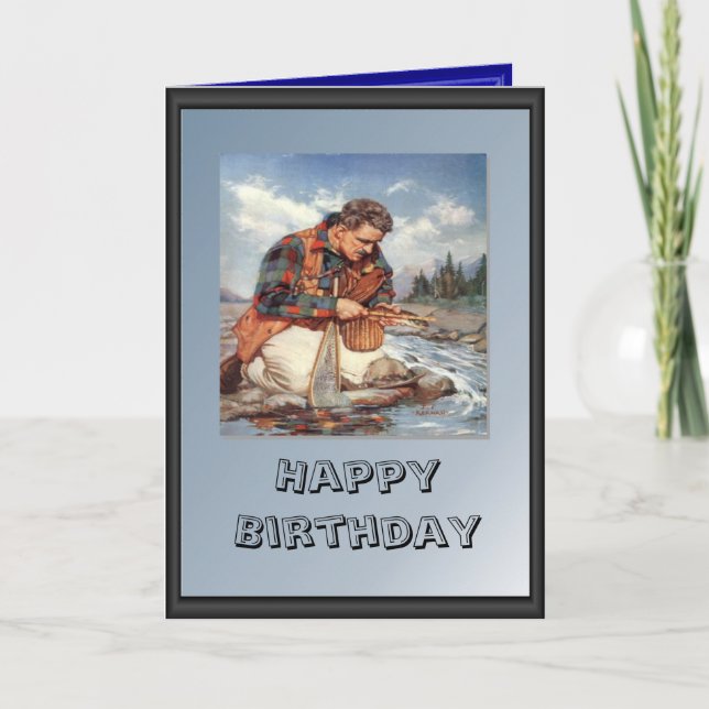 Fisherman on the river card (Front)